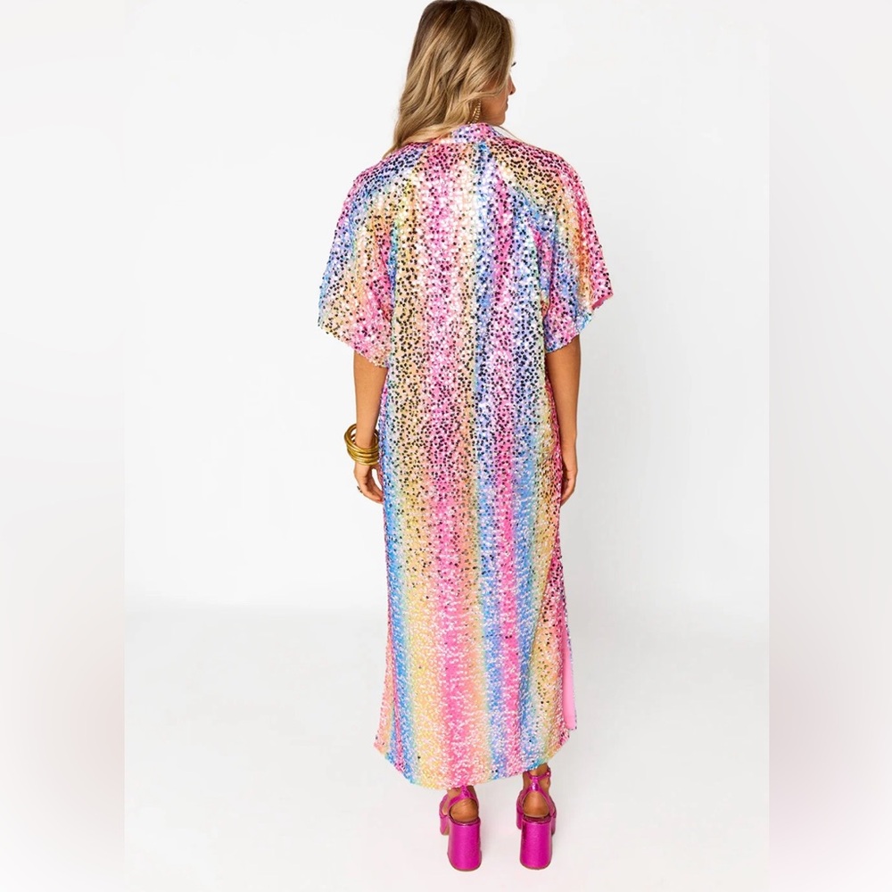 Buddy Love NWT Leighton Colorful Sequin Festival Maxi Dress Sz XS Party Rainbow - Picture 3 of 12